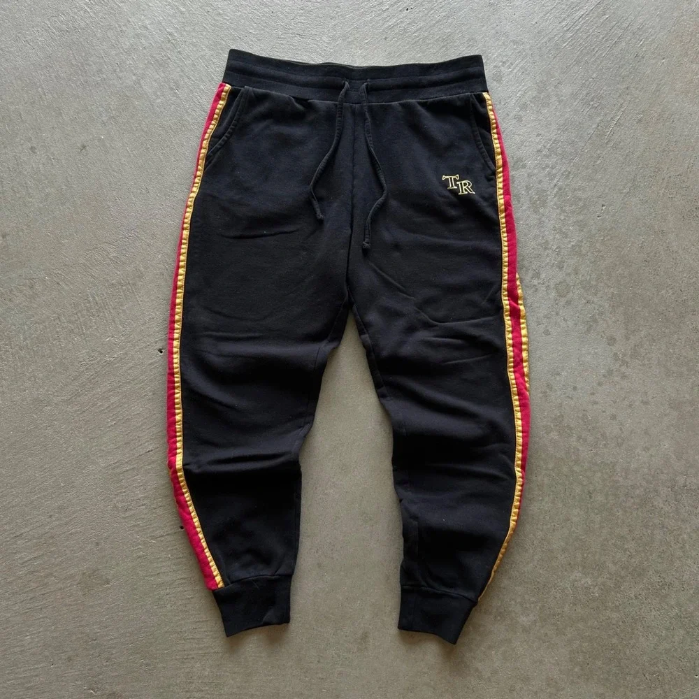 True Religion Contrast Jogger Sweatpants Size XL Black Y2K Horseshoe Logo